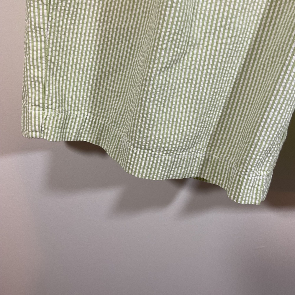 Polo Ralph Lauren Tyler Short Mens 33 Green White Striped Seersucker Pleated VTG - Picture 5 of 11